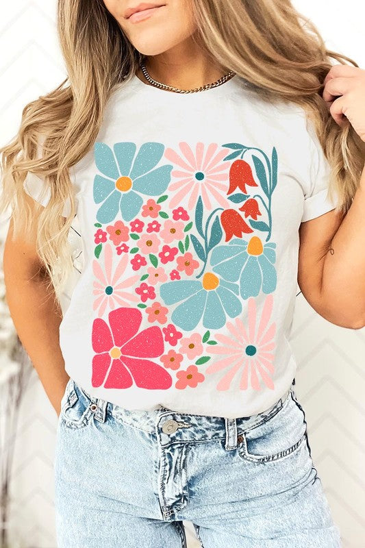 Boho Abstract Floral  Graphic T Shirts