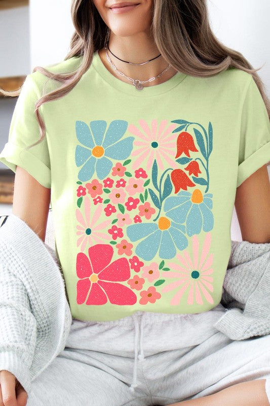 Boho Abstract Floral  Graphic T Shirts