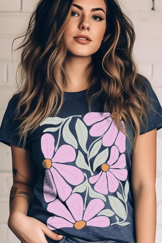 Boho Abstract Floral  Graphic T Shirts