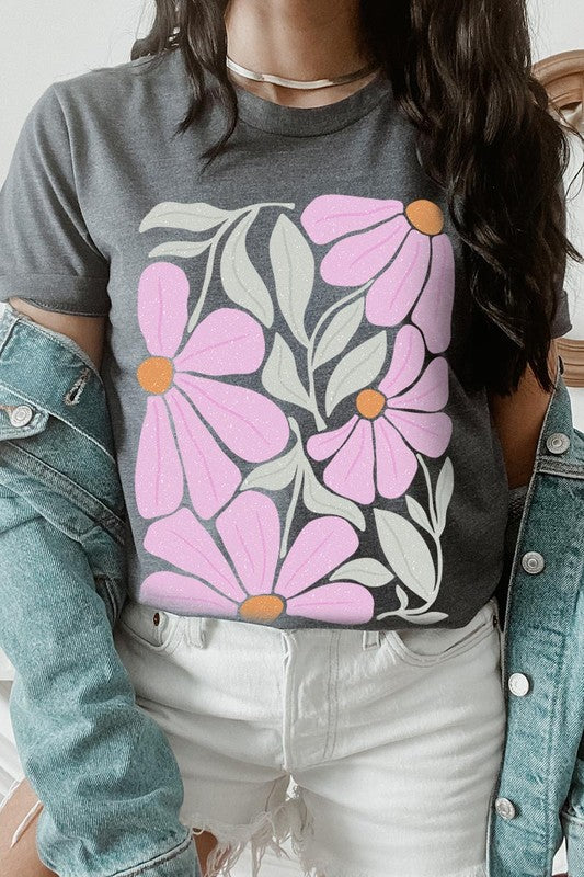 Boho Abstract Floral  Graphic T Shirts