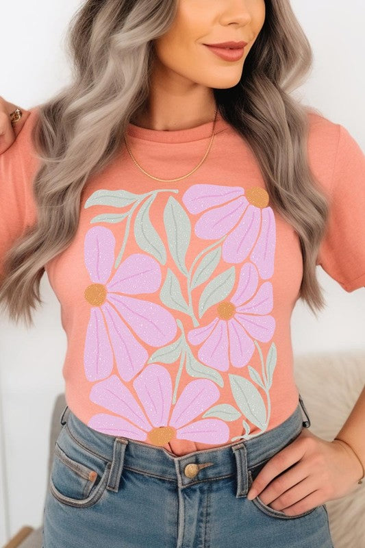 Boho Abstract Floral  Graphic T Shirts