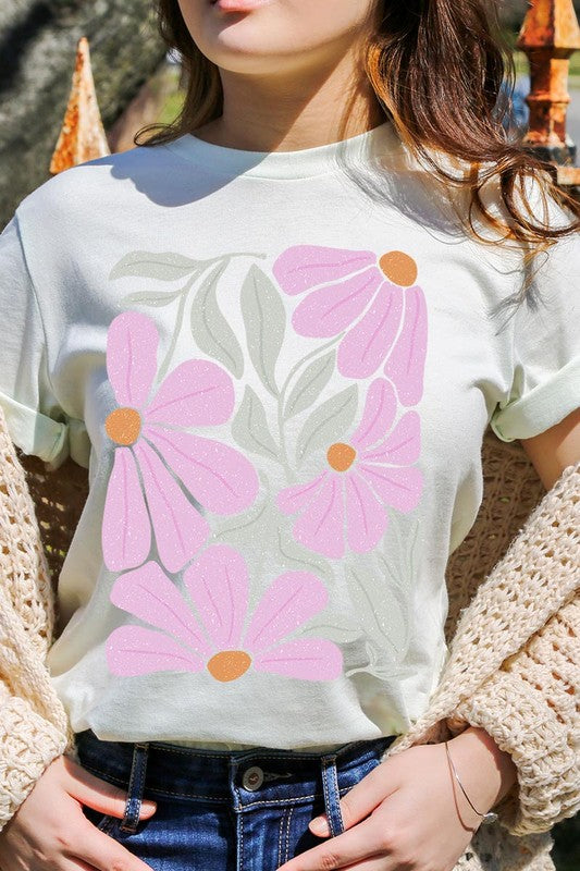 Boho Abstract Floral  Graphic T Shirts