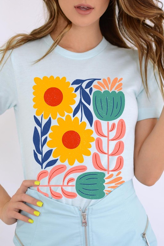 Boho Abstract Floral  Graphic T Shirts