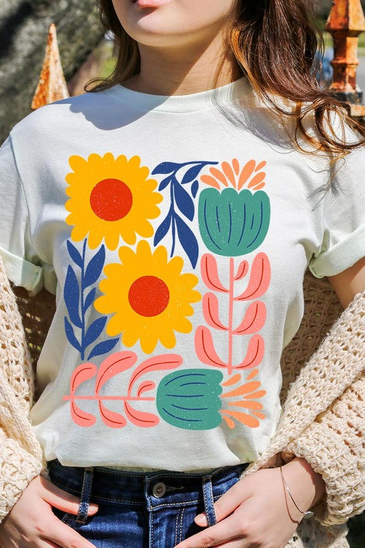 Boho Abstract Floral  Graphic T Shirts