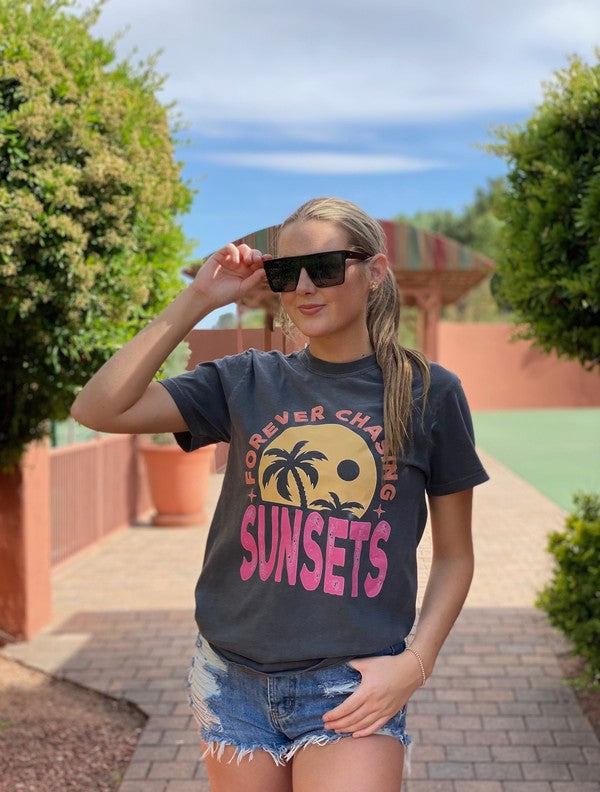 Forever Chasing Sunsets Simple Tee