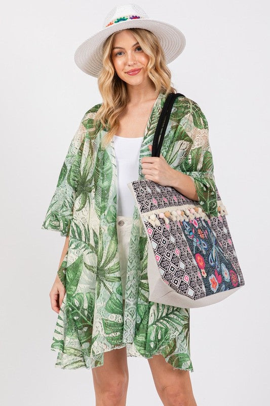 Dragonfly and Tassel Tote Bag