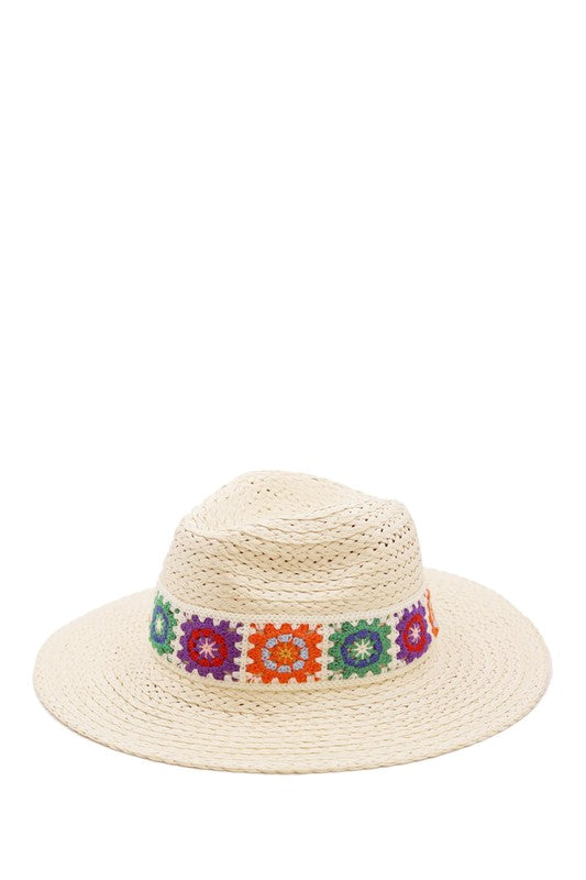 Flower Straw band Sun Hat