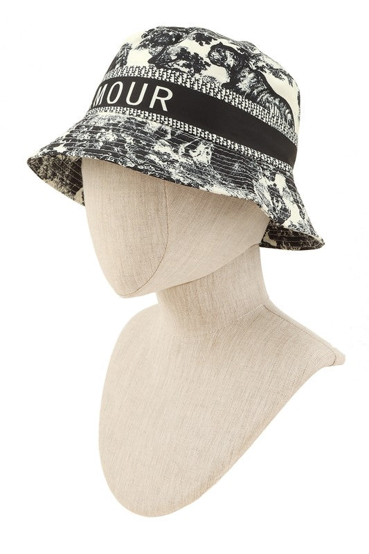 Tree And AMOUR Embroidery Bucket Hat