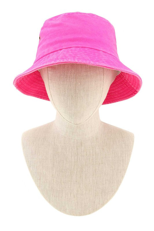 Neon Color Brushed Cotton Bucket Hat