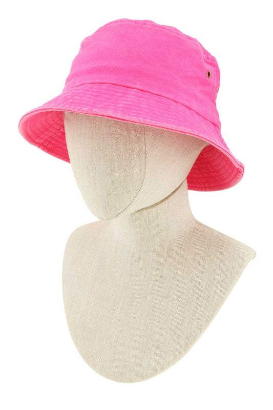 Neon Color Brushed Cotton Bucket Hat