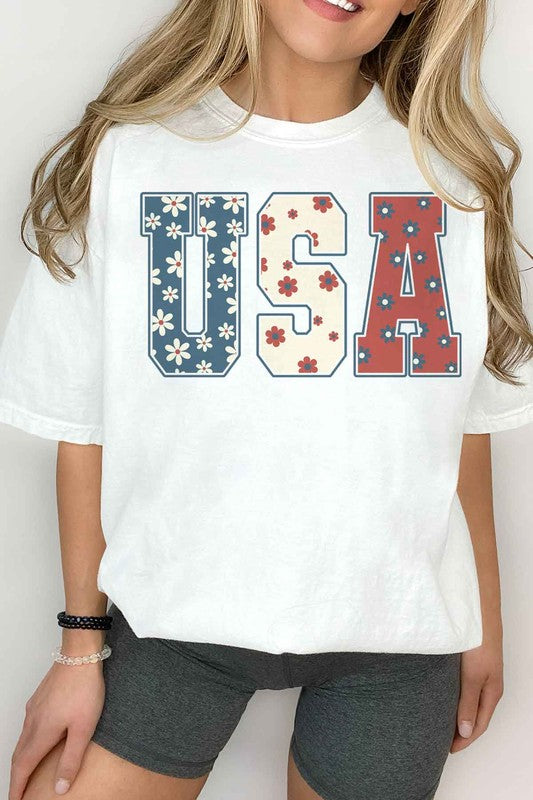 FLORAL USA GRAPHIC TEE