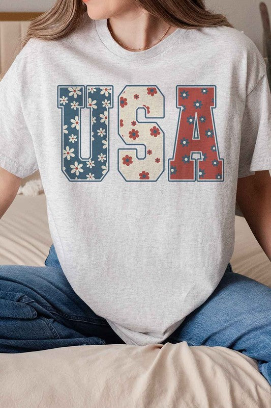 FLORAL USA GRAPHIC TEE