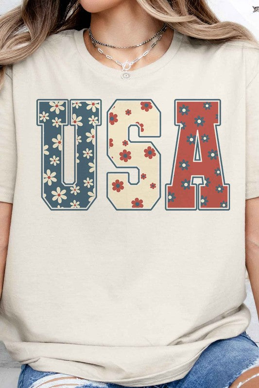 FLORAL USA GRAPHIC TEE