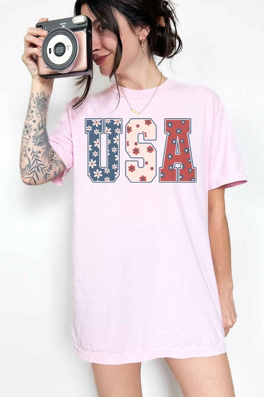 FLORAL USA GRAPHIC TEE