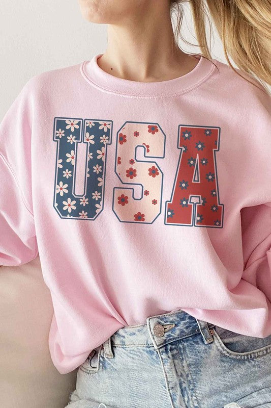 FLORAL USA GRAPHIC SWEATSHIRT