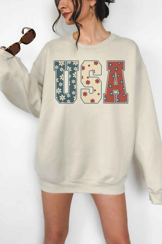 FLORAL USA OVERSIZED SWEATSHIRT