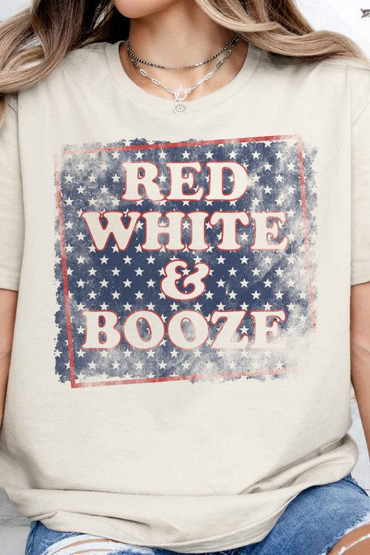 RED WHITE AND BOOZE USA GRAPHIC TEE