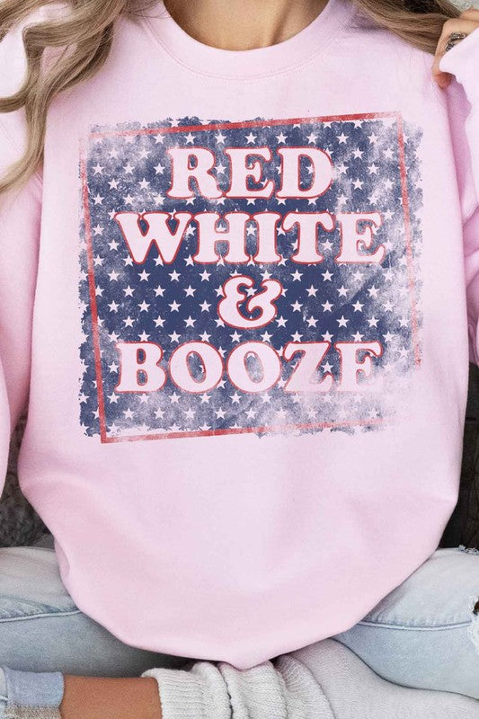 RED WHITE AND BOOZE USA GRAPHIC SWEATSHIRT