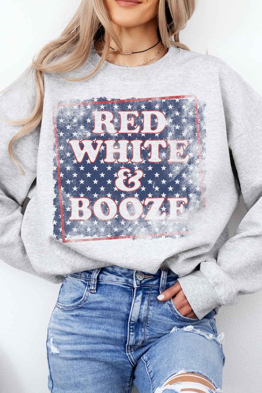 RED WHITE AND BOOZE USA GRAPHIC SWEATSHIRT