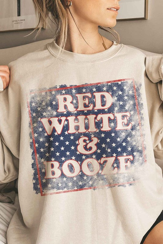 RED WHITE AND BOOZE USA OVERSIZED SWEATSHIRT