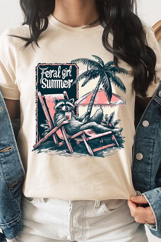 Feral Girl Summer Graphic T Shirts