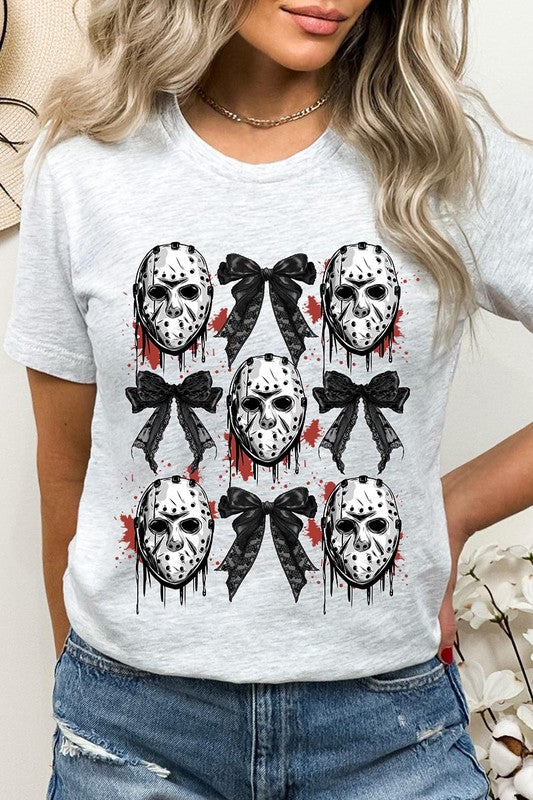 Horror Halloween Coquette Bow Graphic T Shirts
