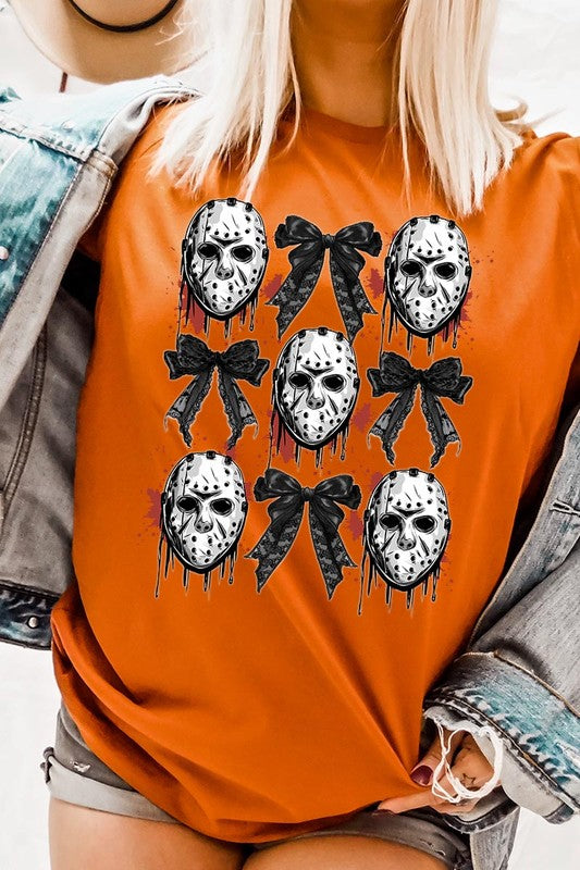 Horror Halloween Coquette Bow Graphic T Shirts