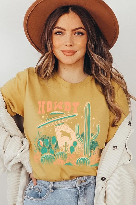 Howdy Cow Abduction Graphic T Shirts