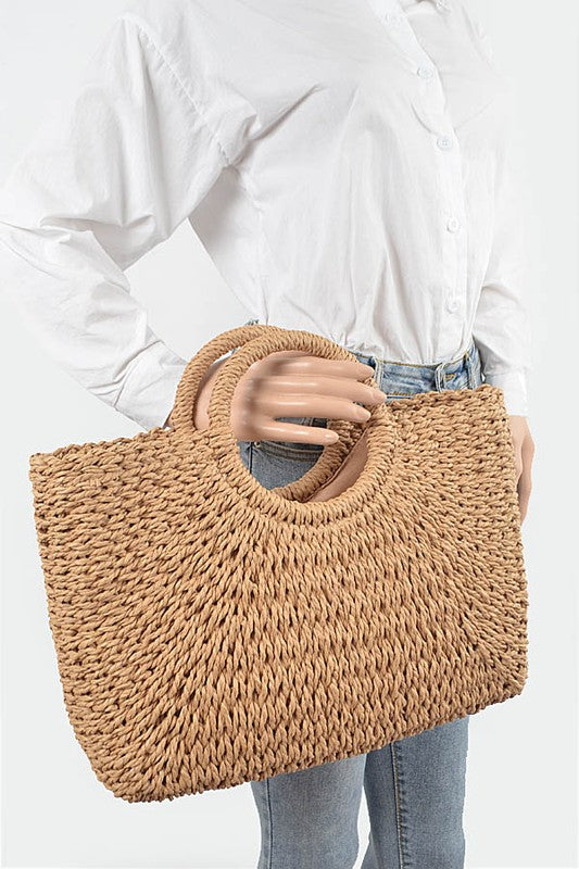 Straw Basket Weaved Summer Tote