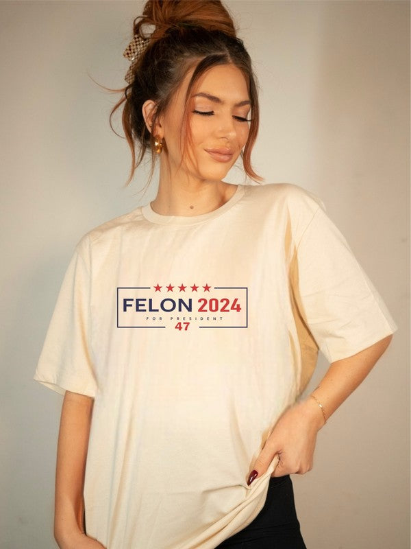 Felon 2024 For President 47 Softstyle Tee