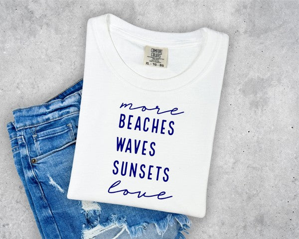 More Beaches Waves Sunsets Love Softstyle Tee