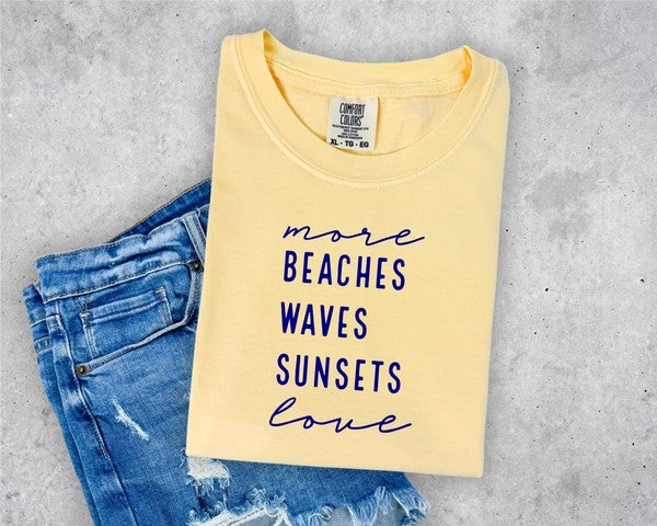 More Beaches Waves Sunsets Love Softstyle Tee