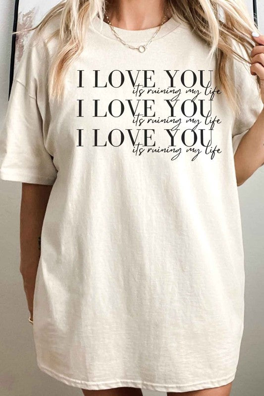 I LOVE YOU OVERSIZED GRAPHIC TEE