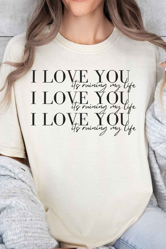 I LOVE YOU OVERSIZED GRAPHIC TEE