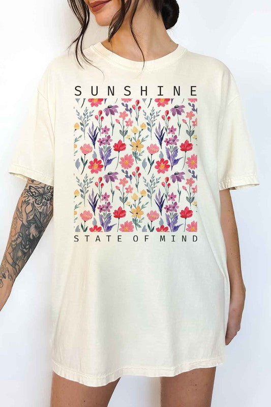 SUNSHINE STATE OF MIND FLORAL OVERSIZED TEE