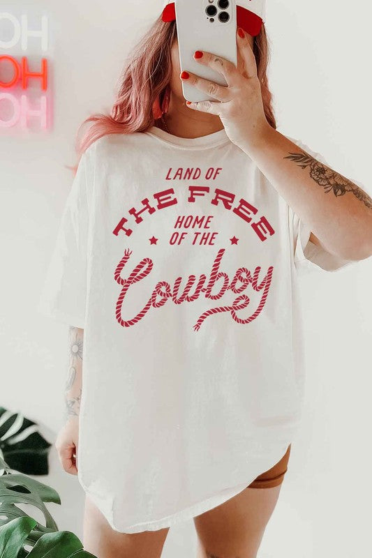 HOME OF THE COWBOY OVERSIZED GRAPHIC TEE