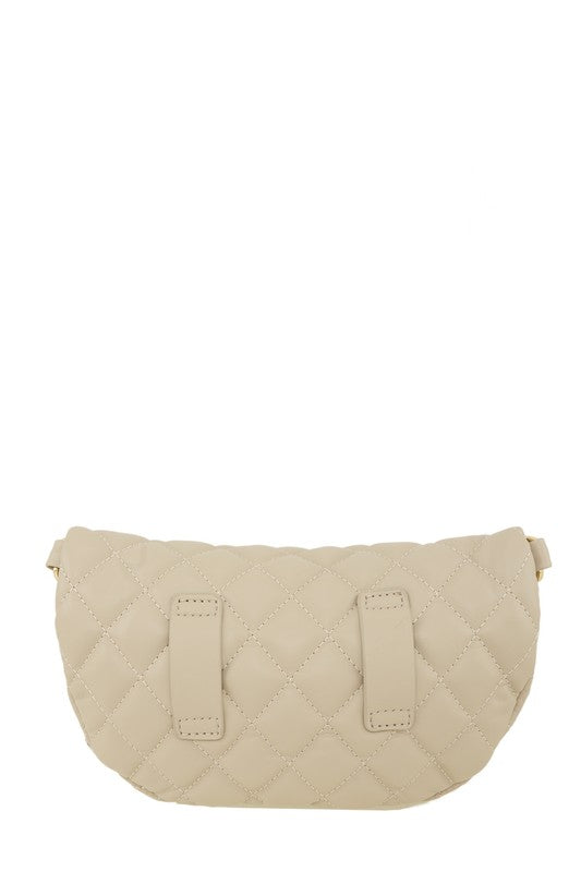 Chain Attached Quilted Fanny Bag
