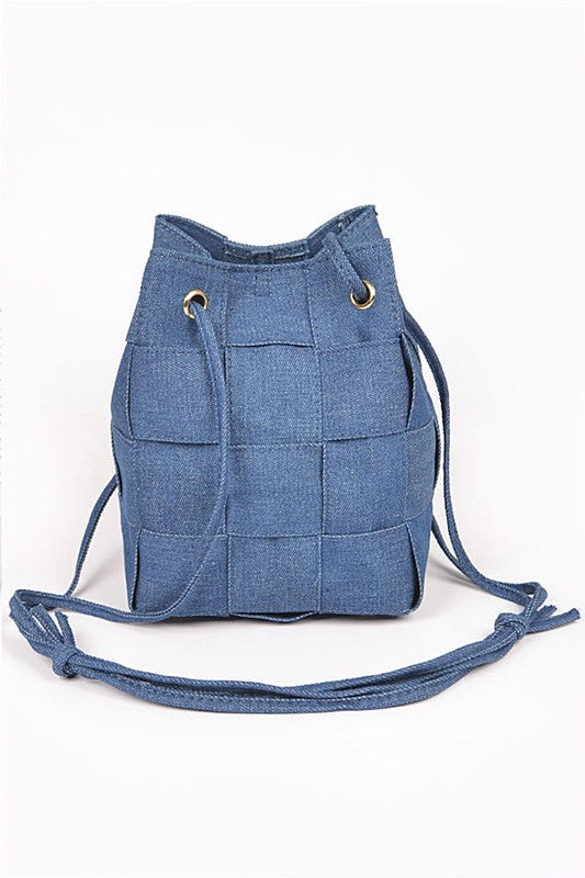 Weaved Denim Crossbody Bag