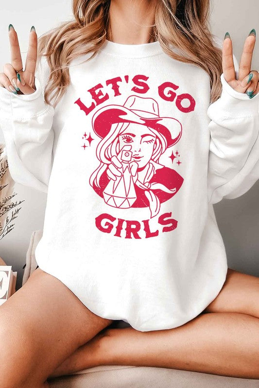 LETS GO GIRLS WESTERN GRAPHIC SWEATSHIRT