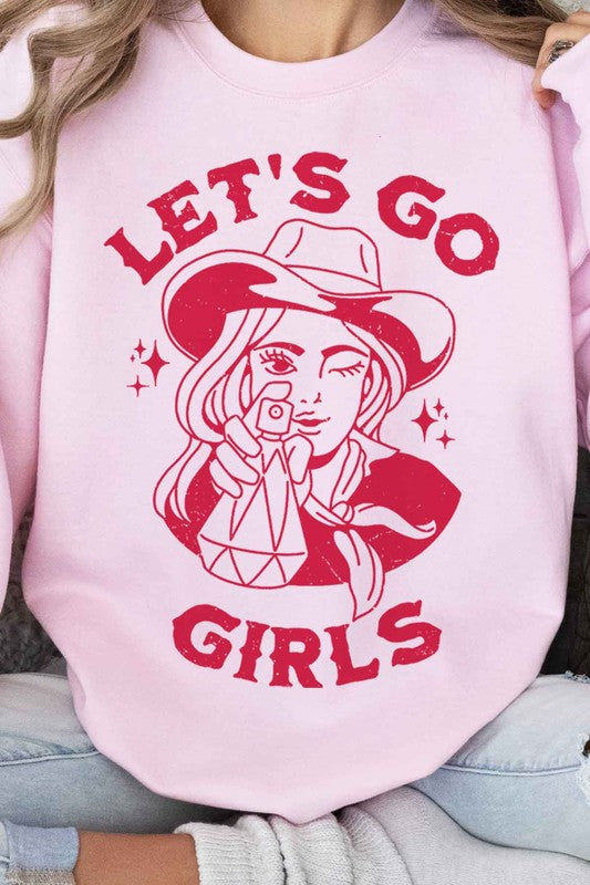 LETS GO GIRLS WESTERN GRAPHIC SWEATSHIRT