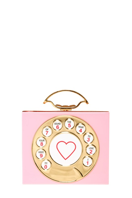 Telephone Dial Hard Case Clutch Bag