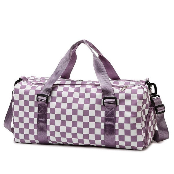 Checker Weekend Travel Luggage Tote Bag Check