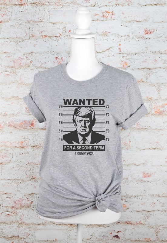 Wanted Trump Mugshot 2024 Graphic Tee Plus Size