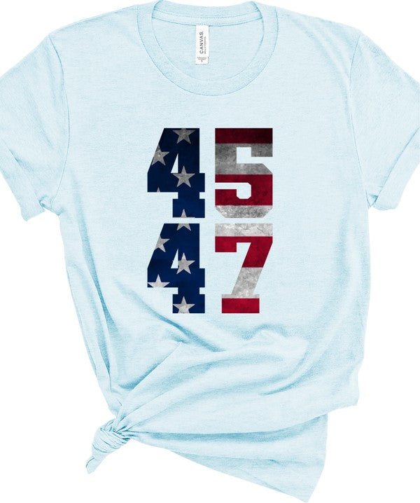 45 47 Trump 2024 America Softstyle Graphic Tee T-Shirt