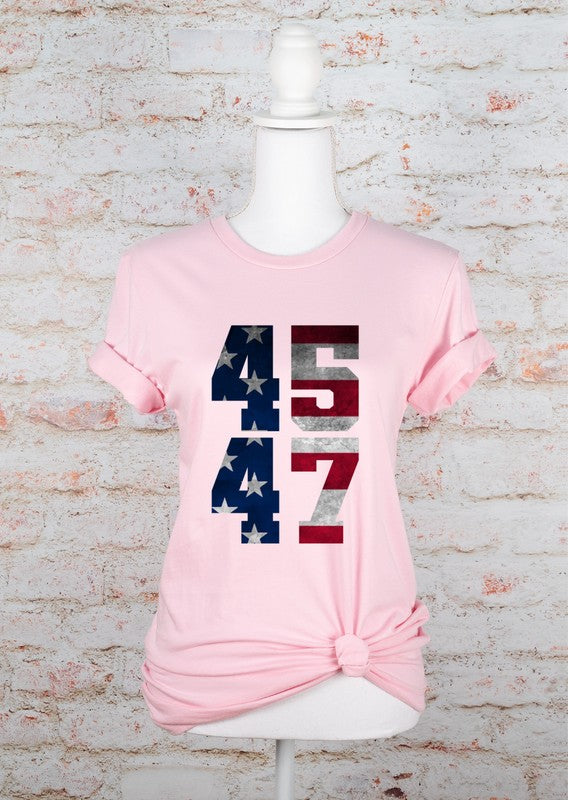 45 47 Trump 2024 America Softstyle Graphic Tee T-Shirt