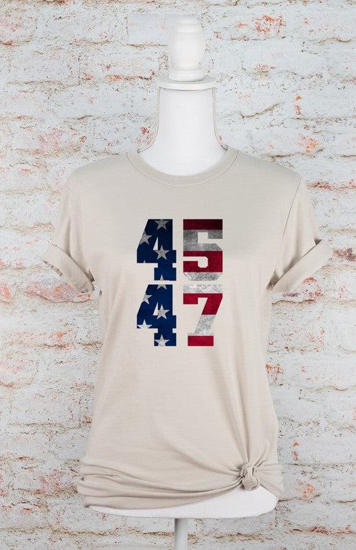 45 47 Trump 2024 America Softstyle Graphic Plus Size Tee T-Shirt