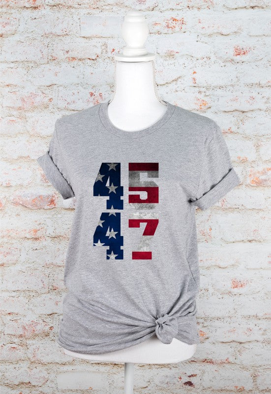 45 47 Trump 2024 America Softstyle Graphic Tee T-Shirt