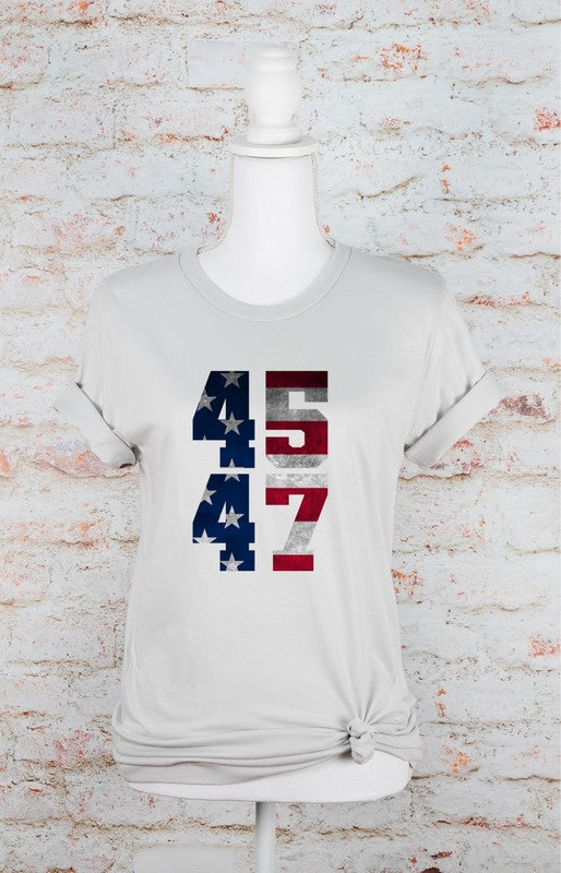 45 47 Trump 2024 America Softstyle Graphic Plus Size Tee T-Shirt