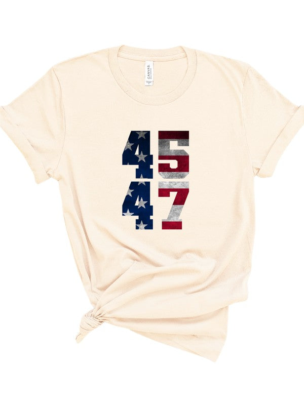 45 47 Trump 2024 America Softstyle Graphic Tee T-Shirt