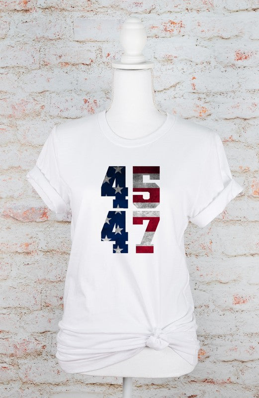 45 47 Trump 2024 America Softstyle Graphic Plus Size Tee T-Shirt